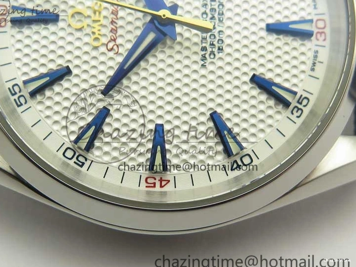 0220 EasyCare Aqua Terra Master Ryder Cup Edition VSF 1:1 Best Edition White Textured Dial on Blue Nylon Strap A8500 Super Clone 8016